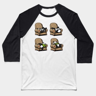 Panda Bear Book Reading Baseball T-Shirt